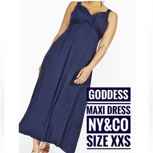 NY&Co  XXS Navy Blue Maxi Dress Summer